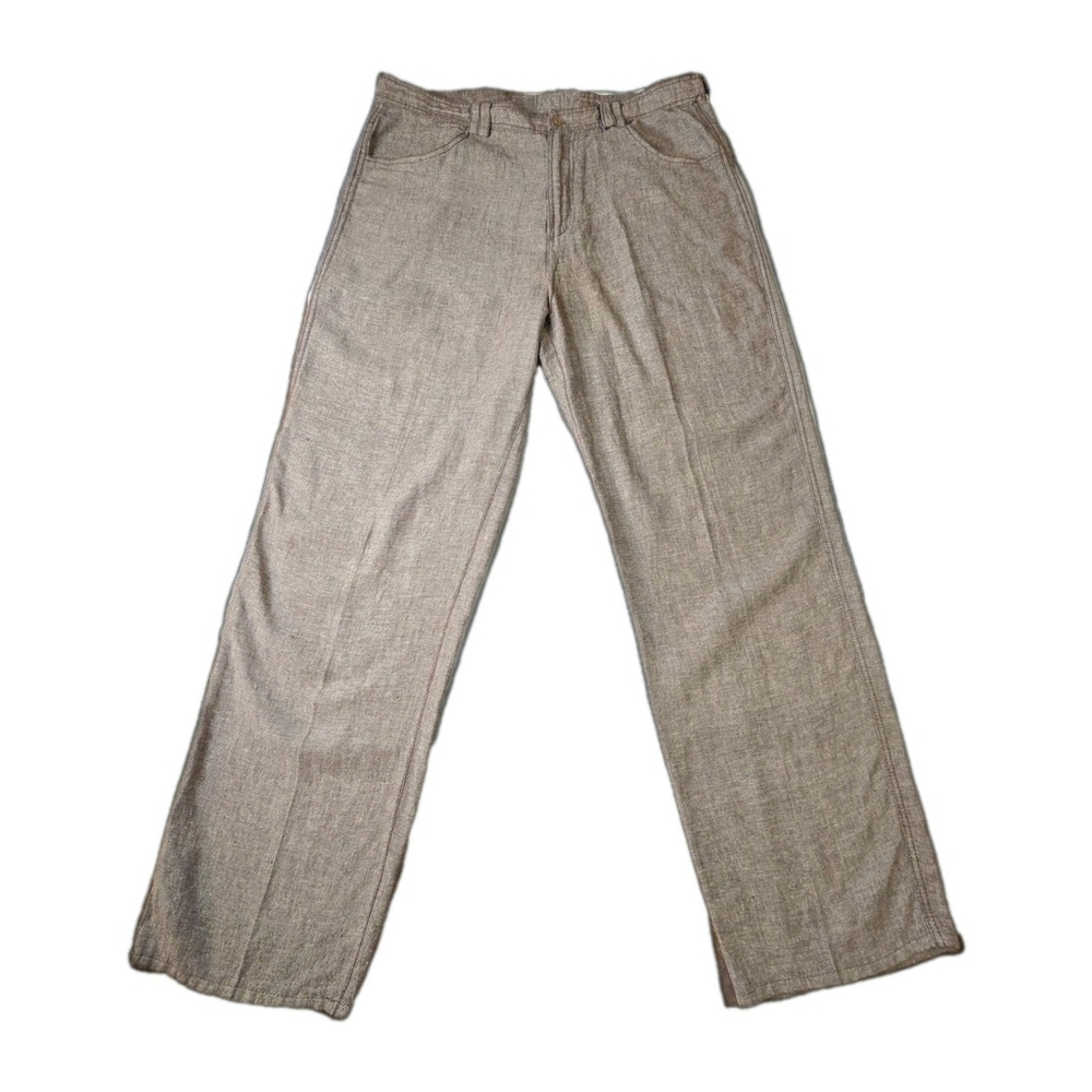 Royal Prestige 100% Linen Pants Mens 32x32 Tan Lightweight Summer Beach Resort